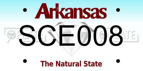 SCE008 Arkansas License Plate
