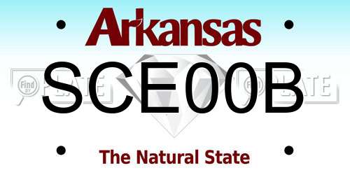 SCE00B Arkansas License Plate