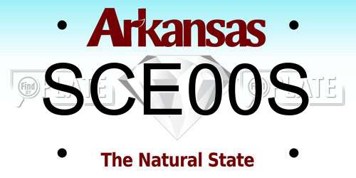 SCE00S Arkansas License Plate