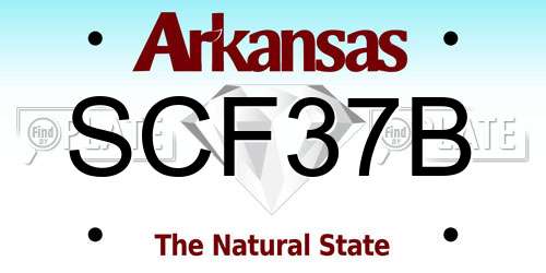SCF37B Arkansas License Plate