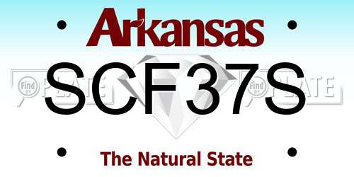 SCF37S Arkansas License Plate