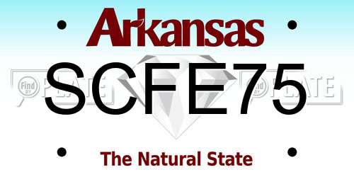 SCFE75 Arkansas License Plate