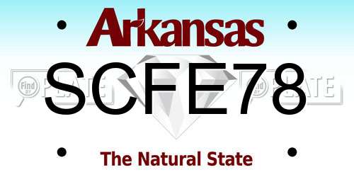SCFE78 Arkansas License Plate