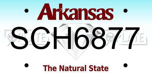 SCH6877 Arkansas License Plate