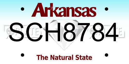 SCH8784 Arkansas License Plate