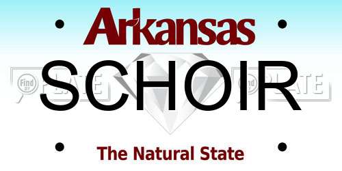 SCHOIR Arkansas License Plate