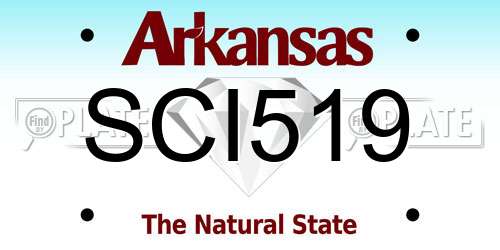 SCI519 Arkansas License Plate