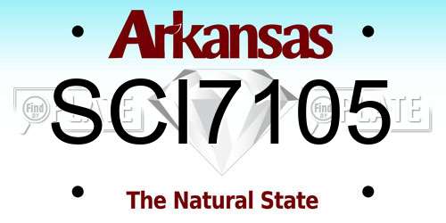 SCI7105 Arkansas License Plate