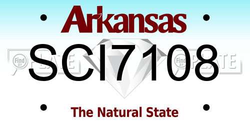 SCI7108 Arkansas License Plate