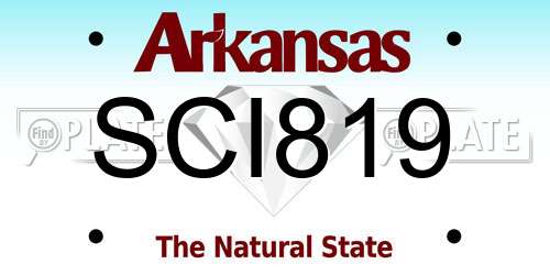 SCI819 Arkansas License Plate