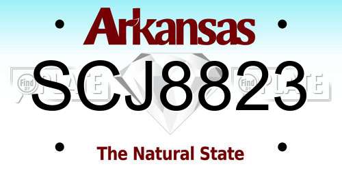 SCJ8823 Arkansas License Plate