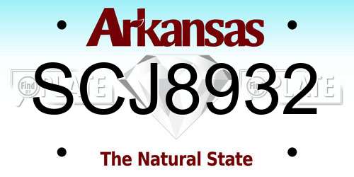 SCJ8932 Arkansas License Plate