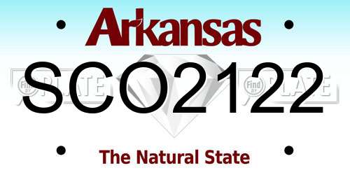SCO2122 Arkansas License Plate