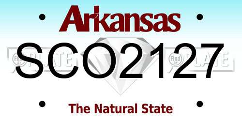 SCO2127 Arkansas License Plate