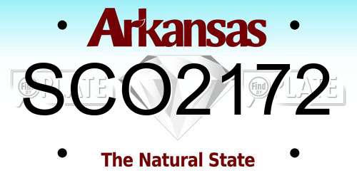 SCO2172 Arkansas License Plate
