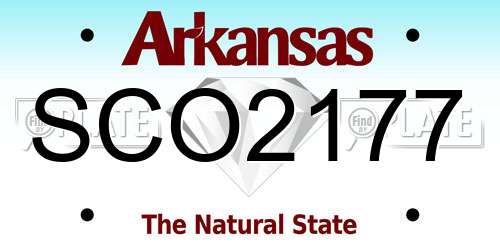 SCO2177 Arkansas License Plate