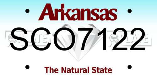 SCO7122 Arkansas License Plate