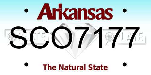 SCO7177 Arkansas License Plate