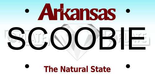 SCOOBIE Arkansas License Plate