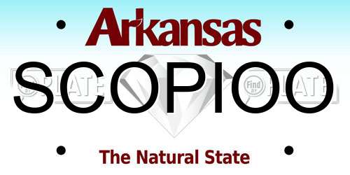 SCOPIOO Arkansas License Plate