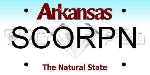 SCORPN Arkansas License Plate