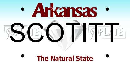SCOTITT Arkansas License Plate
