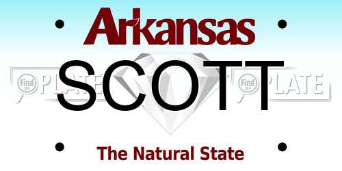 SCOTT Arkansas License Plate