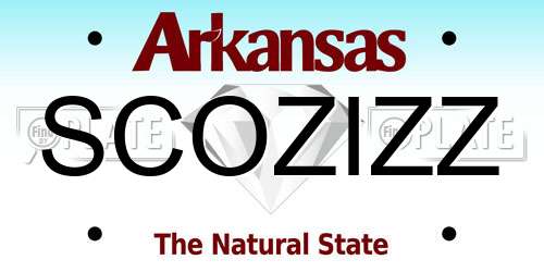 SCOZIZZ Arkansas License Plate