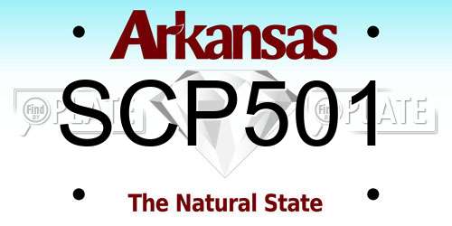 SCP501 Arkansas License Plate