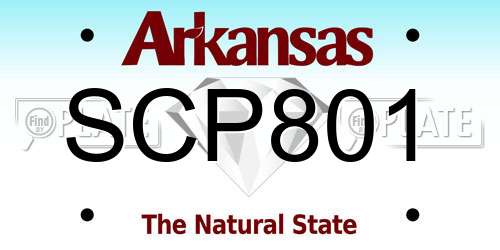SCP801 Arkansas License Plate