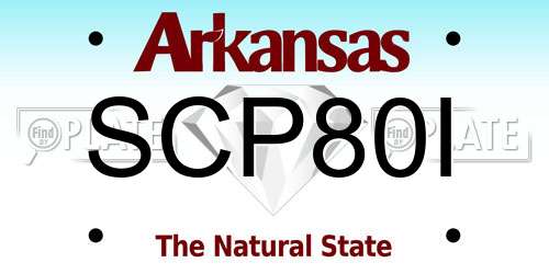 SCP80I Arkansas License Plate