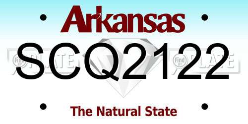 SCQ2122 Arkansas License Plate
