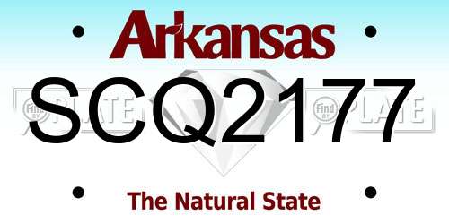 SCQ2177 Arkansas License Plate