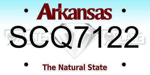 SCQ7122 Arkansas License Plate