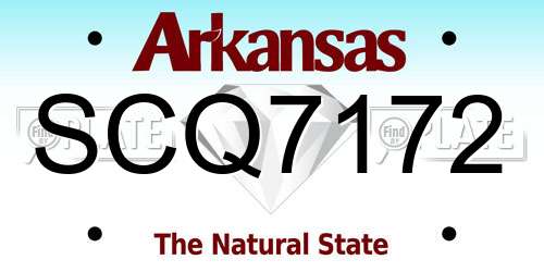 SCQ7172 Arkansas License Plate