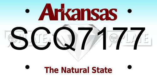 SCQ7177 Arkansas License Plate