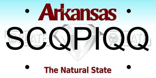 SCQPIQQ Arkansas License Plate
