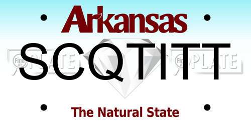 SCQTITT Arkansas License Plate