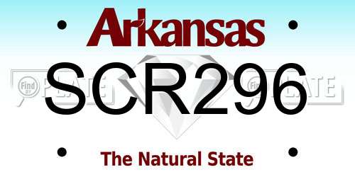 SCR296 Arkansas License Plate