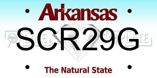 SCR29G Arkansas License Plate