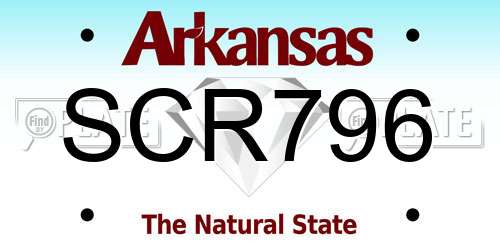 SCR796 Arkansas License Plate