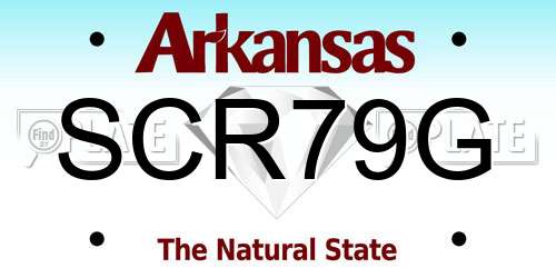 SCR79G Arkansas License Plate