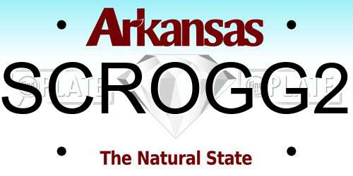 SCROGG2 Arkansas License Plate