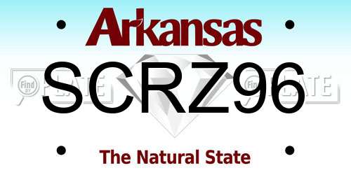 SCRZ96 Arkansas License Plate