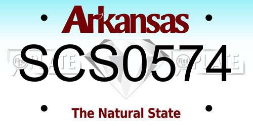 SCS0574 Arkansas License Plate