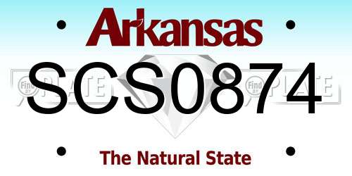SCS0874 Arkansas License Plate