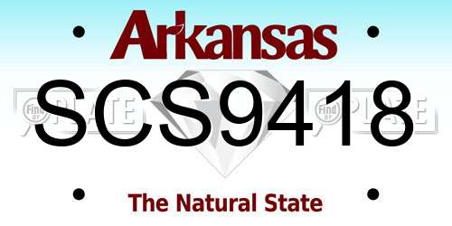 SCS9418 Arkansas License Plate