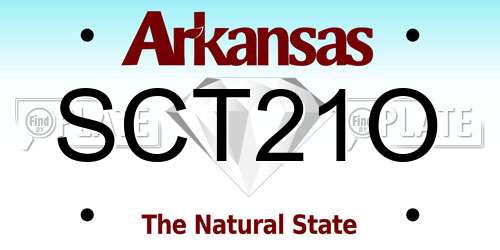 SCT21O Arkansas License Plate