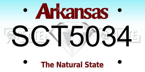 SCT5034 Arkansas License Plate