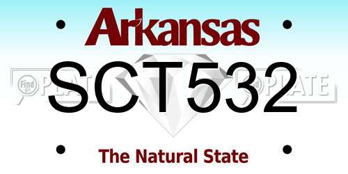 SCT532 Arkansas License Plate